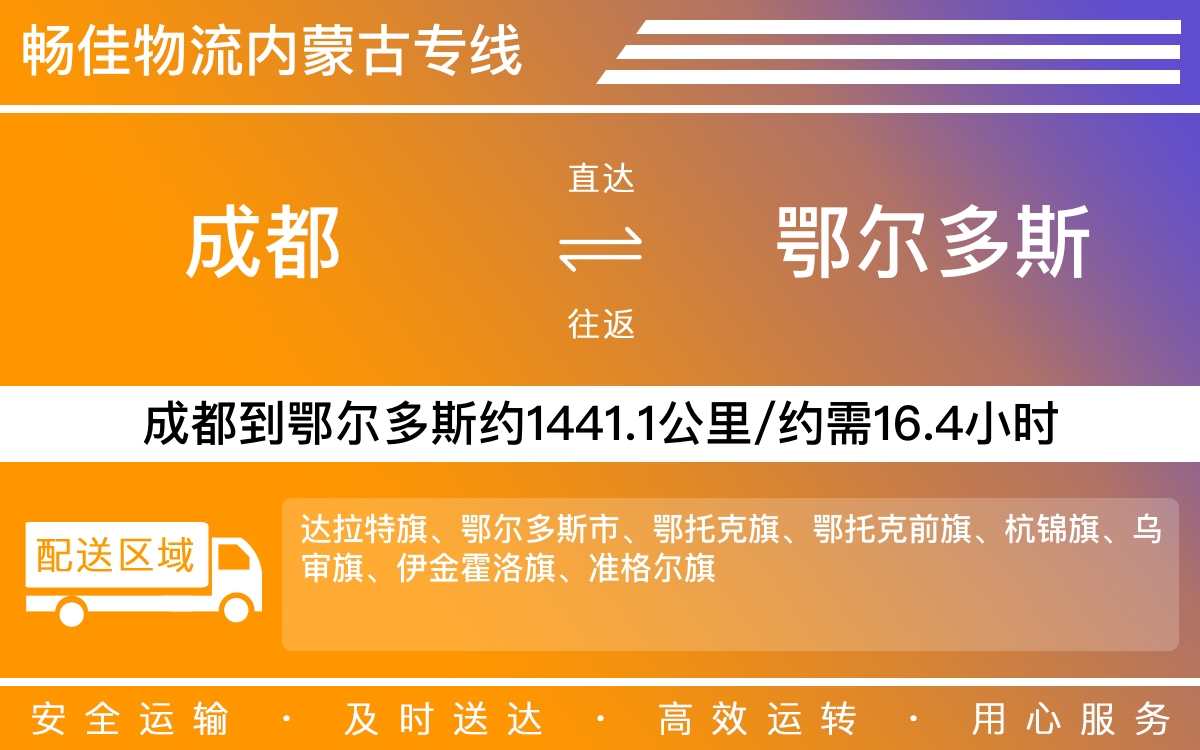 成都到鄂爾多斯物流專線-成都至鄂爾多斯貨運專線