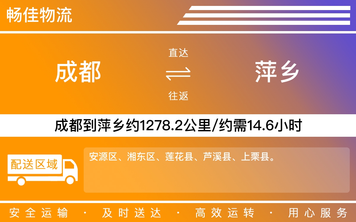 成都到萍鄉(xiāng)物流專線-成都至萍鄉(xiāng)貨運專線