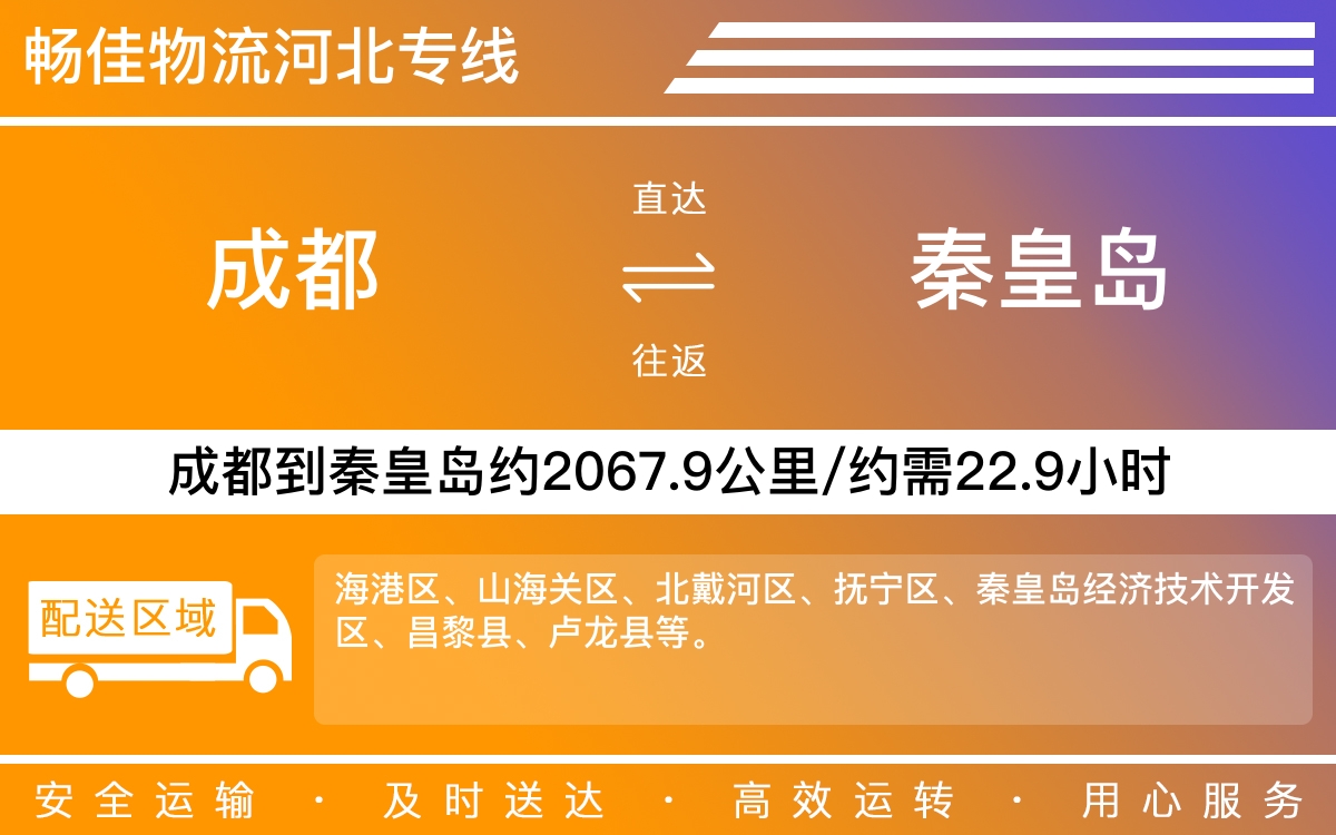 成都到秦皇島物流專線-成都至秦皇島貨運(yùn)專線