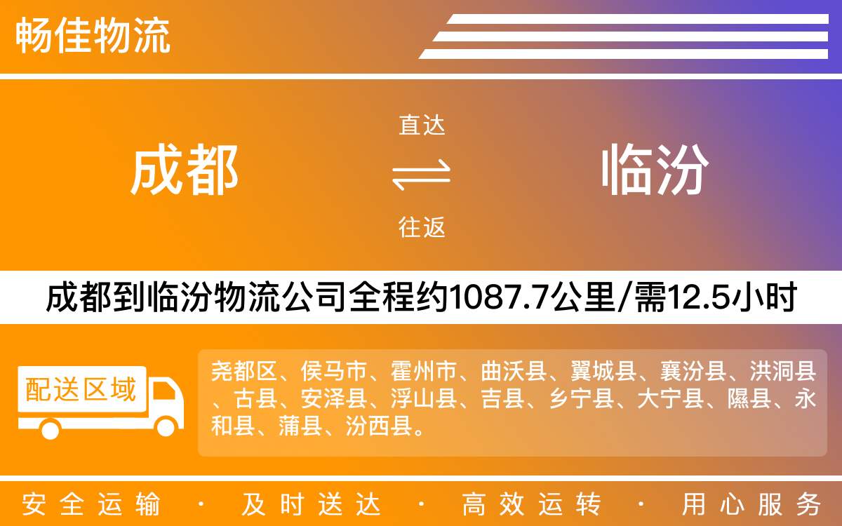 成都到臨汾專線物流價格-成都到臨汾物流要幾天-成都到臨汾貨運(yùn)公司電話